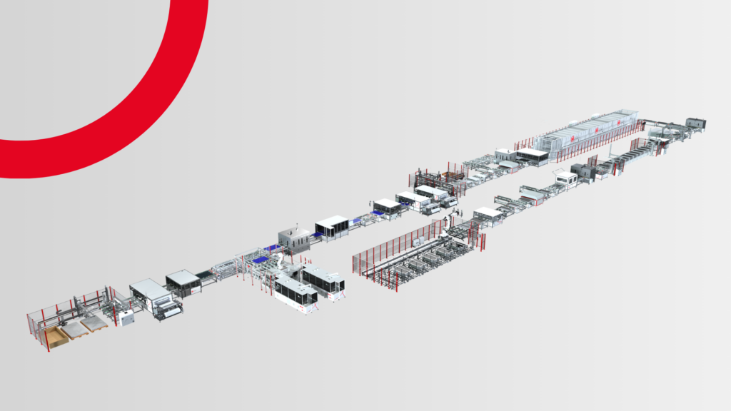 Layout of a customized solar production line for PV module manufacturing