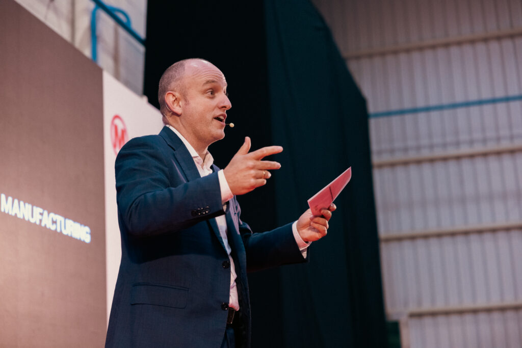  Xabier Otaño, Commercial Director of the Solar Business, welcoming guests to the Mondragon Assembly event