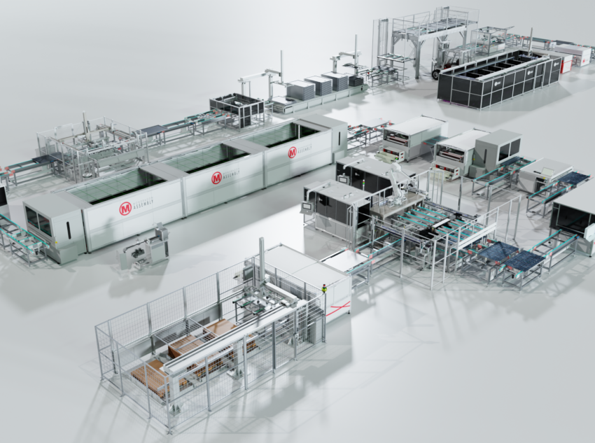 Línea de producción fotovoltaica automatizada de Mondragon Assembly para reducir OPEX.