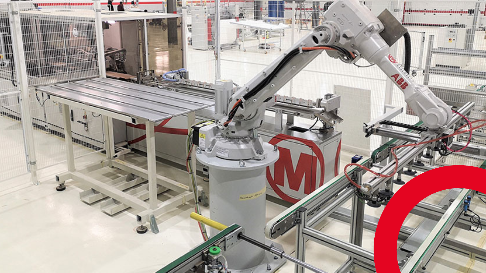Automated solar module manufacturing line with industrial robotic system